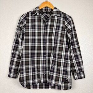 J Crew‎ Button Up Womens 0 Perfect Shirt Cotton Plaid Tartan Preppy Academia